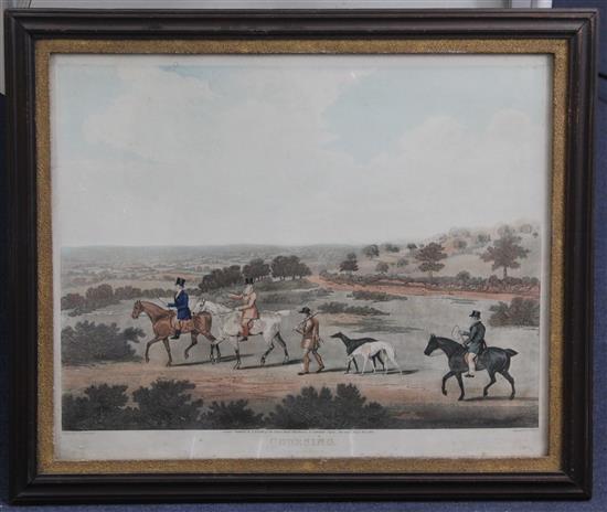Pollard After Sartorius Coursing: View of Epsom Racecourse, View of Lord Ardens and View near Epsom, 1833, overall 17 x 21in.